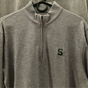 Gray Michigan State University MSU Quarter-Zip SweaterJohnnie-O Men’s